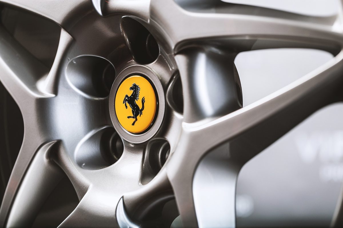 Close-up of a polished wheel centre