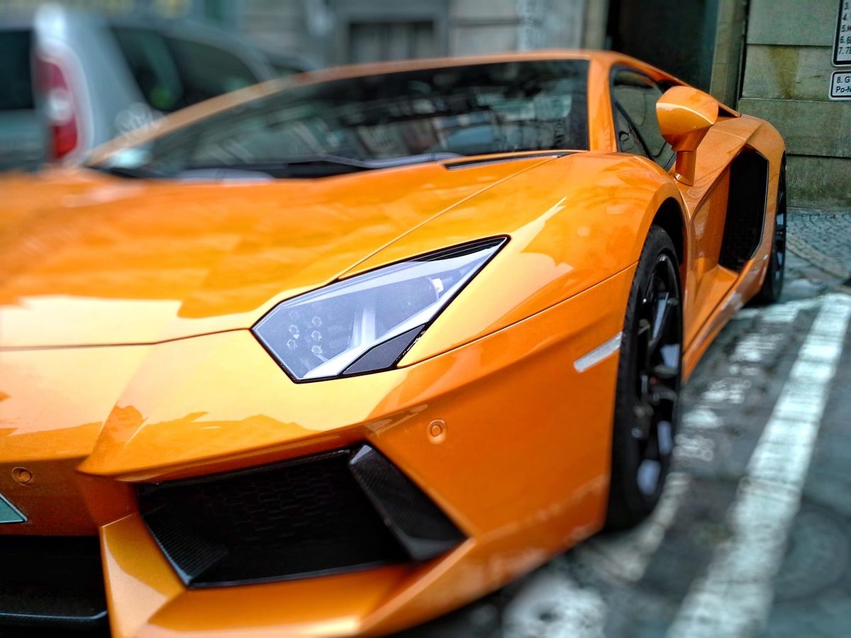 Orange supercar front end